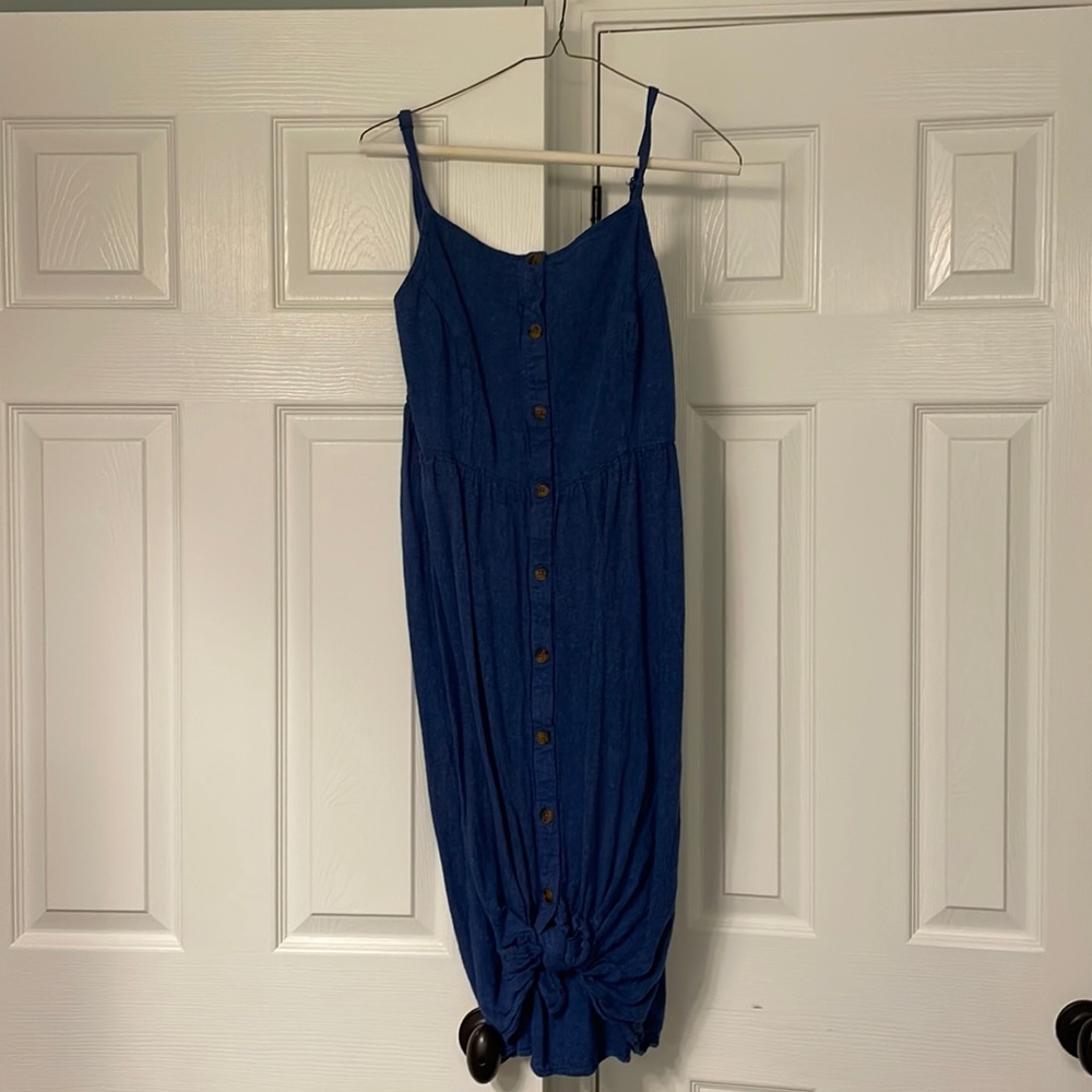 Dark denim midi dress